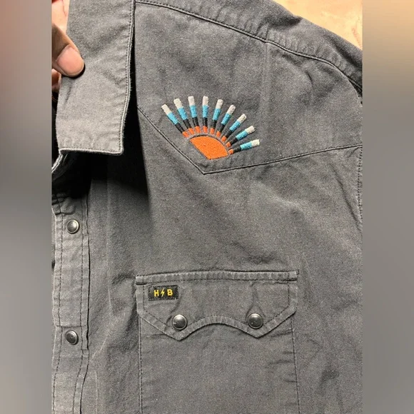 Howler Bros Gaucho Snapshirt 2XL Men’s Western Pearl Snap Patterned Sun Beams - Picture 4 of 12